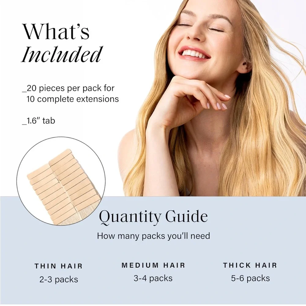 Luxy Beige Blonde Remy Human Hair 26 Inch Tape In Hair Extensions